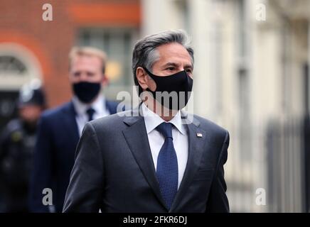 London, England, Großbritannien. Mai 2021. US-Außenminister ANTONY BLINKEN wird in der Downing Street gesehen. Kredit: Tayfun Salci/ZUMA Wire/Alamy Live Nachrichten Stockfoto