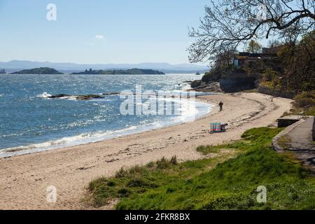 Black Sands Beach in Aberdour Fife Schottland Stockfoto