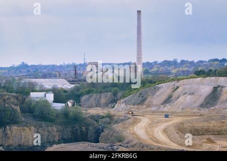 Bild eines Steinbruchs und eines Steinbruchs. England, Großbritannien. Stockfoto