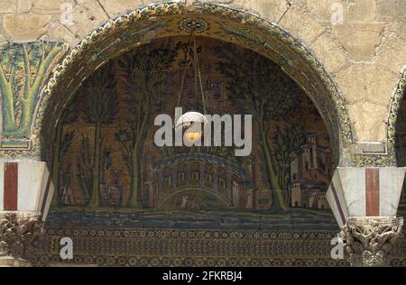 Barada-Tafelmosaik, Umayyad-Moschee, große Moschee von Damaskus, Damaskus, Syrien Stockfoto