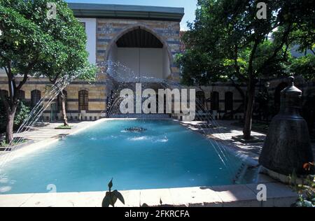 Brunnen, Azm-Palast, Damaskus, Syrien Stockfoto