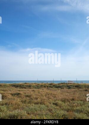 Castelldefels Strand, kleine Stadt in der Nähe von Barcelona Stockfoto