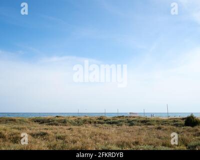 Castelldefels Strand, kleine Stadt in der Nähe von Barcelona Stockfoto