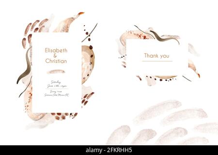 Mid Century Modern Wall Art, Aquarell abstrakte Formen Kunst, minimalistische geometrische Drucke, Mid Century Painting. Abstrakt bedruckbare Wandkunst Mittelzentor Stockfoto