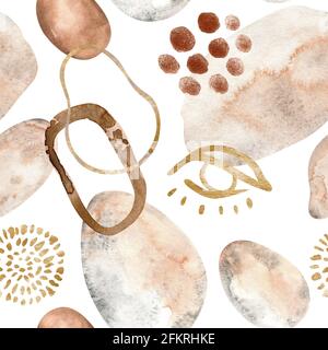 Mid Century Modern Wall Art, Aquarell abstrakte Formen Kunst, minimalistische geometrische Drucke, Mid Century Painting. Abstrakt bedruckbare Wandkunst Mittelzentor Stockfoto