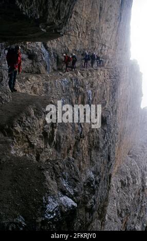 Klettersteig delle Bocchette, Dolomiti di Brenta Stockfoto