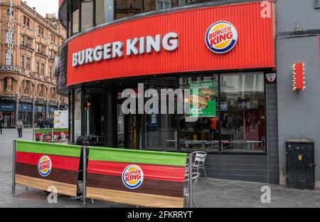 Die Filiale der amerikanischen multinationalen Fast-Food-Burger-Restaurantkette Burger King am Leicester Square. Stockfoto