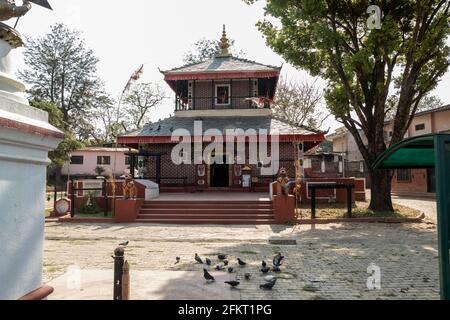 Der Rana Ujeshwori Bhagwati Tempel befindet sich innerhalb des Tansen Durbar Platzes in Palpa, Nepal und wurde von Ujir Singh Thapa als Opfergabe an die Göttin erbaut Stockfoto