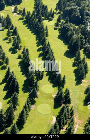 Cowichan Golf and Country Club, Honeymoon Bay, Cowichan Lake, Vancouver Island Luftaufnahmen, British Columbia, Kanada. Stockfoto