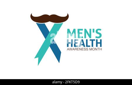 Men's Health Awareness Month im Juni. Banner, Grußkarte, Hintergrundvorlage in der Kampagne zur Sensibilisierung für medizinische Gesundheit. Stock Vektor