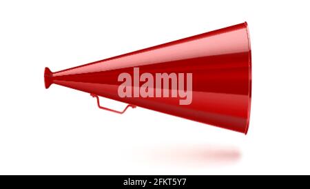 Symbol des roten Megaphons. Symbol für soziale Medien. Symbol auf weißem Hintergrund isoliert Stock Vektor