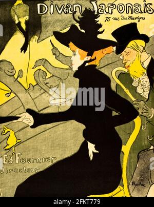 Divan Japonais von Henri de Toulouse-Lautrec (1864-1901 Frankreich) Plakat ca 1892-1893. Stockfoto