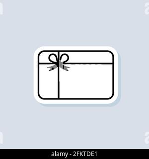 Geschenkkarten-Aufkleber, Logo, Symbol. Vektor. Symbole der Treuekarte. Logo für Incentive-Geschenke. Bonus sammeln, Belohnung verdienen, Geschenk einlösen, Geschenk gewinnen. Vektor auf Isolat Stock Vektor