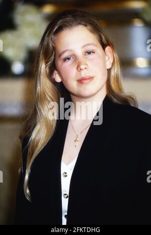 Sandra Schwarzhaupt, deutsche klassische Sängerin, bei einer Matinee in einer Kirche in Frankfurt, Deutschland 1994. Stockfoto