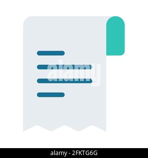 Rechnungszahlung für Quittung einzelnes isoliertes Symbol mit flachem Design vektorgrafik Stockfoto