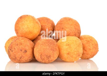 Süße leckere appetitliche, kitschige Donuts, Nahaufnahme, auf weißem Hintergrund. Stockfoto