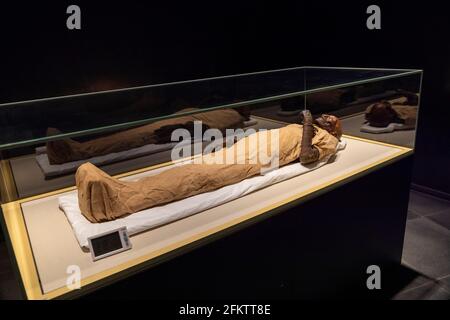 Mumie der Königin Hatschepsut (gestorben 1458 v. Chr.), Nationalmuseum der ägyptischen Zivilisation Stockfoto