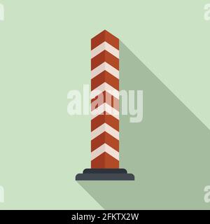Symbol für die Bordsteinsäule, flacher Stil Stock Vektor