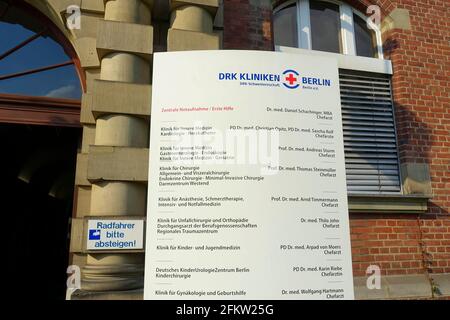 Eingang DRK Kliniken Berlin Stockfoto