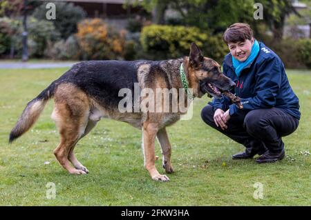 Musselburgh, Großbritannien. 04. Mai 2021 im Bild: Die ehemalige Vorsitzende der schottischen Konservativen, Ruth Davidson, in der letzten Woche des Wahlkampfs für die schottischen Parlamentswahlen. Kredit: Rich Dyson/Alamy Live Nachrichten Stockfoto