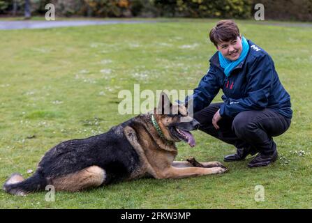 Musselburgh, Großbritannien. 04. Mai 2021 im Bild: Die ehemalige Vorsitzende der schottischen Konservativen, Ruth Davidson, in der letzten Woche des Wahlkampfs für die schottischen Parlamentswahlen. Kredit: Rich Dyson/Alamy Live Nachrichten Stockfoto