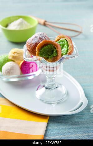 Gebratene Eiskugeln Stockfoto