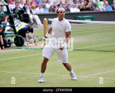 WIMBLEDON 2011. MÄNNER S HALBFINALE. A.MURRAY V R.NADEL. NADEL GEWINNT. 1/7/2011. BILD DAVID ASHDOWN Stockfoto