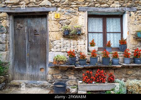 Beget Dorf in La Garrotxa Naturpark Provinz Girona Pyrenäen Katalonien Spanien Stockfoto