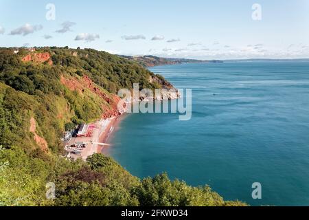 Oddicombe Beach in Devon Stockfoto