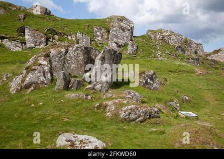 Pfad zur Spitze des alten Hügelfests von Dunadd, Argyll, Schottland Stockfoto