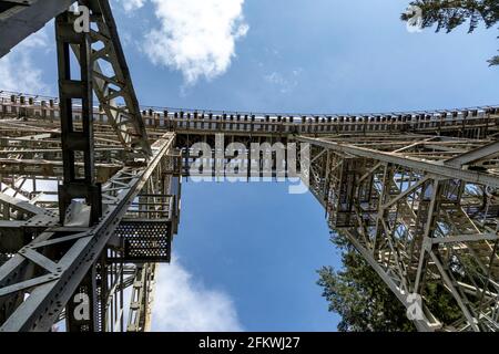 Ziemestalbrücke Auf Der Stillliegenden Bahnstrecke Zwischen Ziegenrück Und Remptendorf In Thüringen, Deutschland, Europa Stockfoto