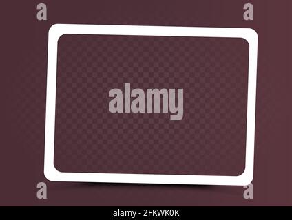 Fotorahmen in Retro-Weiß mit runden Ecken Stock Vektor