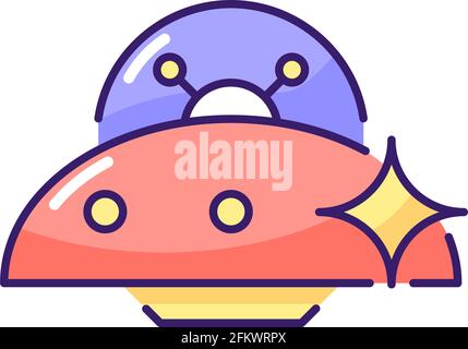 UFO-RGB-Farbsymbol Stock Vektor