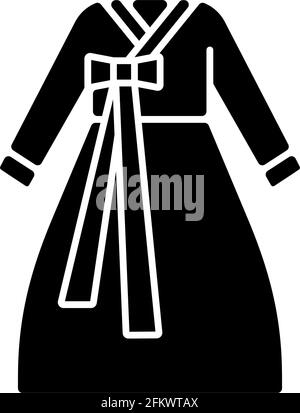 Schwarzes Glyphensymbol von Hanbok Stock Vektor