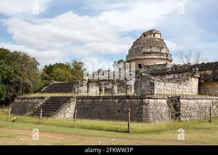 El Caracol, ein altes Gebäude der Maya-Sternwarte, Chichen-Itza, Yucatan. Mexiko Stockfoto