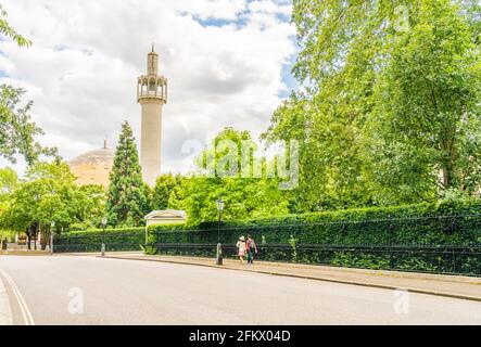 Juli 2020. London. London Central Mosque, Regents Park in London, England, Stockfoto