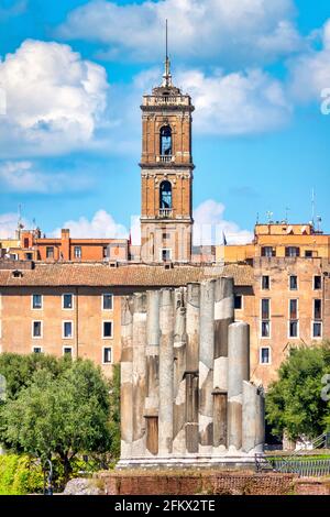 Rückansicht des Campidoglio vom Forum Romanum, Rom, Italien Stockfoto