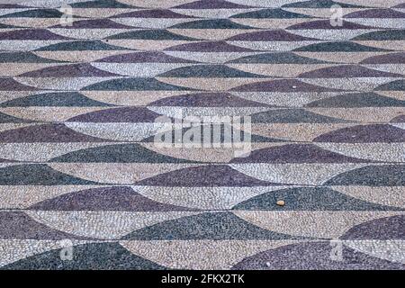 Antikes römisches Mosaik mit abstraktem Muster, Boden in den Caracalla-Thermen (212 n. Chr.) in Rom, Italien Stockfoto