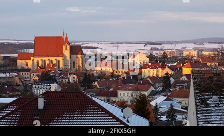 Blick Auf Die Stadtpfarrkirche Eggenburg Niederösterreich, Österreich Stockfoto