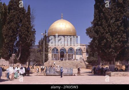 Der Felsendom (Qubbat as-Sakhra) auf dem Tempelberg, Altstadt, Jerusalem, Israel Stockfoto