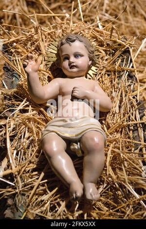 Jesuskind In Der Krippe Stockfoto