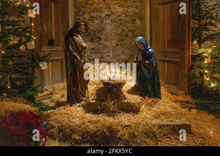 Weihnachtskrippe, Eggenburg Niederösterreich, Österreich Stockfoto