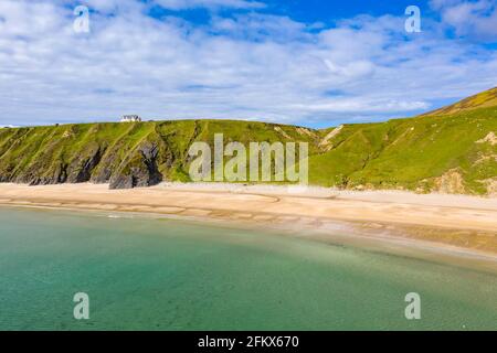 Luftaufnahme des Silver Strand in der Grafschaft Donegal - Irland.. Stockfoto