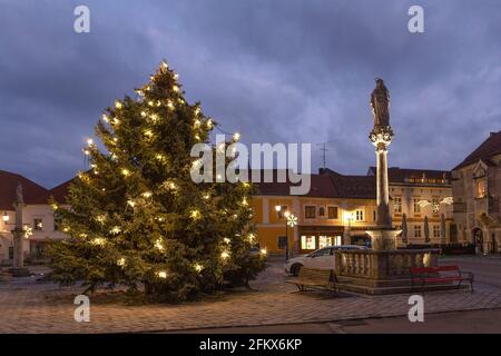 Weihnachtsbaum In Eggenburg, Waldviertel Niederösterreich, Österreich Stockfoto