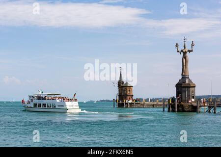 Hafen Mit Imperia In Konstanz Am Bodensee, Deutschland Stockfoto