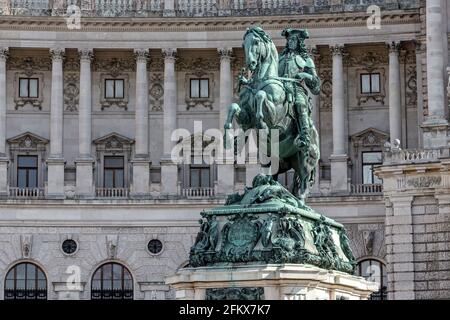 Prinz-Eugen-Denkmal, Heldenplatz, Wien, Österreich Stockfoto