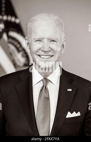 WASHINGTON (3. März 2021) Offizielles Porträt von Präsident Joe Biden, 3. März 2021. (USA Navy Foto mit freundlicher Genehmigung des Weißen Hauses von Adam Schultz) Stockfoto