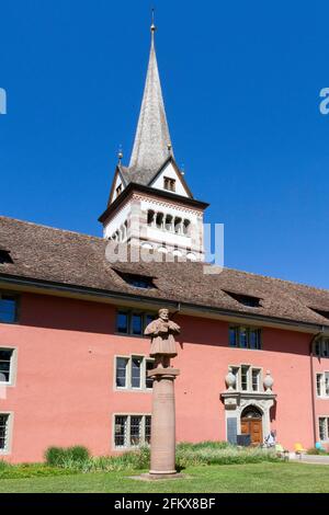 Stadtbibliothek Und Kloster Allerheiligen Mit Rüeger-Denkmal, Schaffhausen, Schweiz Stockfoto