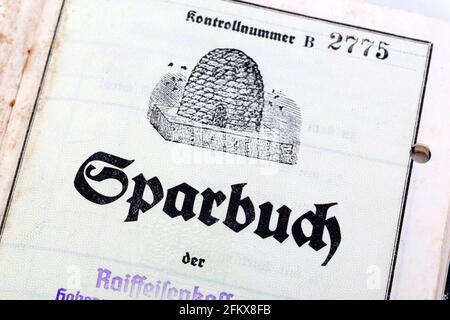 Altes Raiffeisen Sparbuch, Österreich Stockfoto