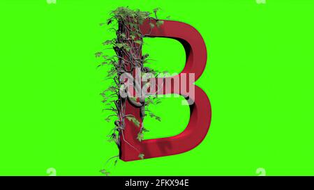 3D-Illustration - Ivy wächst über einen Buchstaben Stockfoto